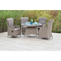 Gartenset Riviera - Naturfarben/Grau, MODERN, Kunststoff/Textil - Gardenson