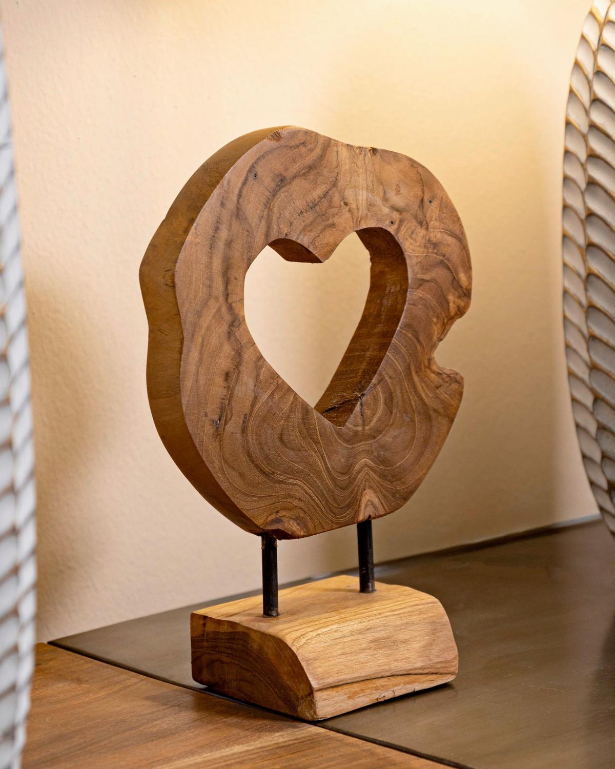 Skulptur Hasi Teak Braun, B: 20 cm - Braun, Basics, Holz (20/28/10cm)