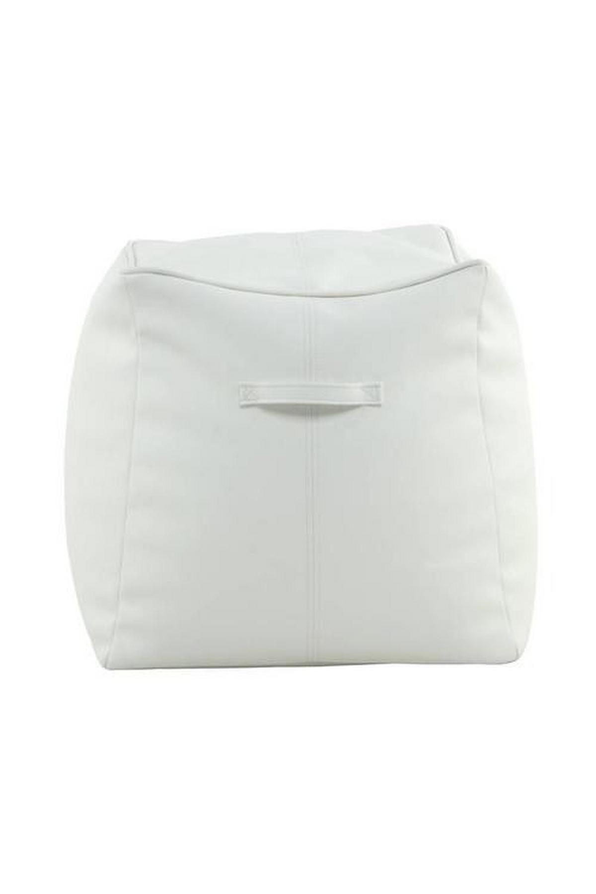 Pouf Travis L/B/H: 45x45x45 cm Weiß Synthetikfaser - Weiß, Basics, Kunststoff/Textil (45/45/45cm) - Kayoom
