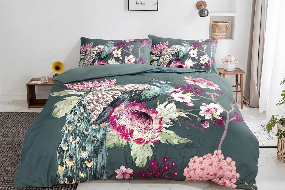 POSTEĽNÁ BIELIZEŇ BLOSSOM125-FRMULTI/GRÜN140X200 - viacfarebná, Basics, textil (140/200cm) - Kayoom