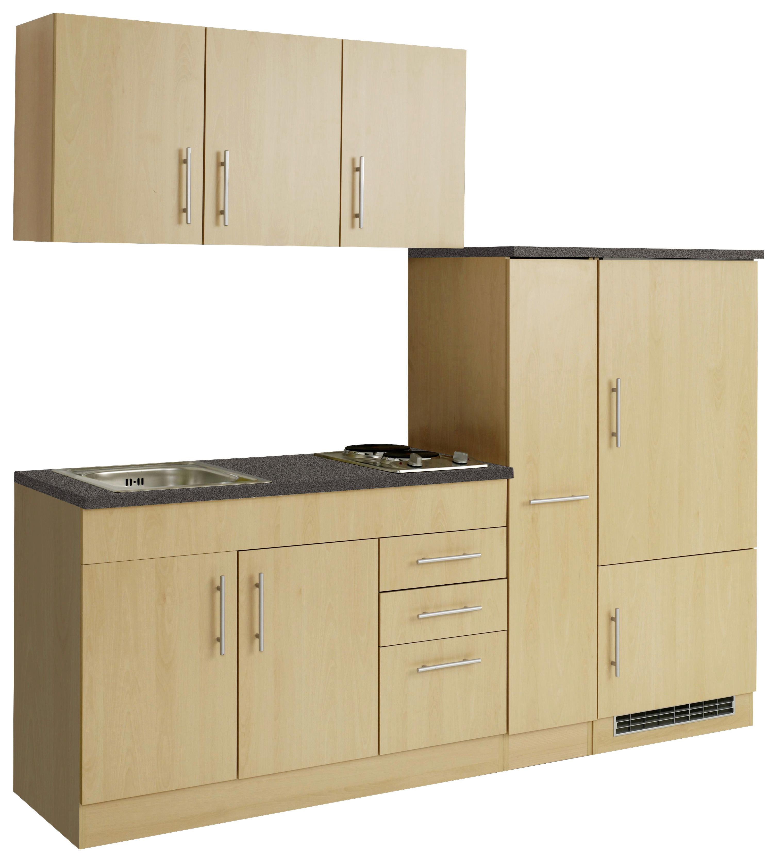 Küchenblock Toronto Buche Dekor B: 210 Cm - Buchefarben/Graphitfarben, MODERN, Holzwerkstoff (210cm) - Held