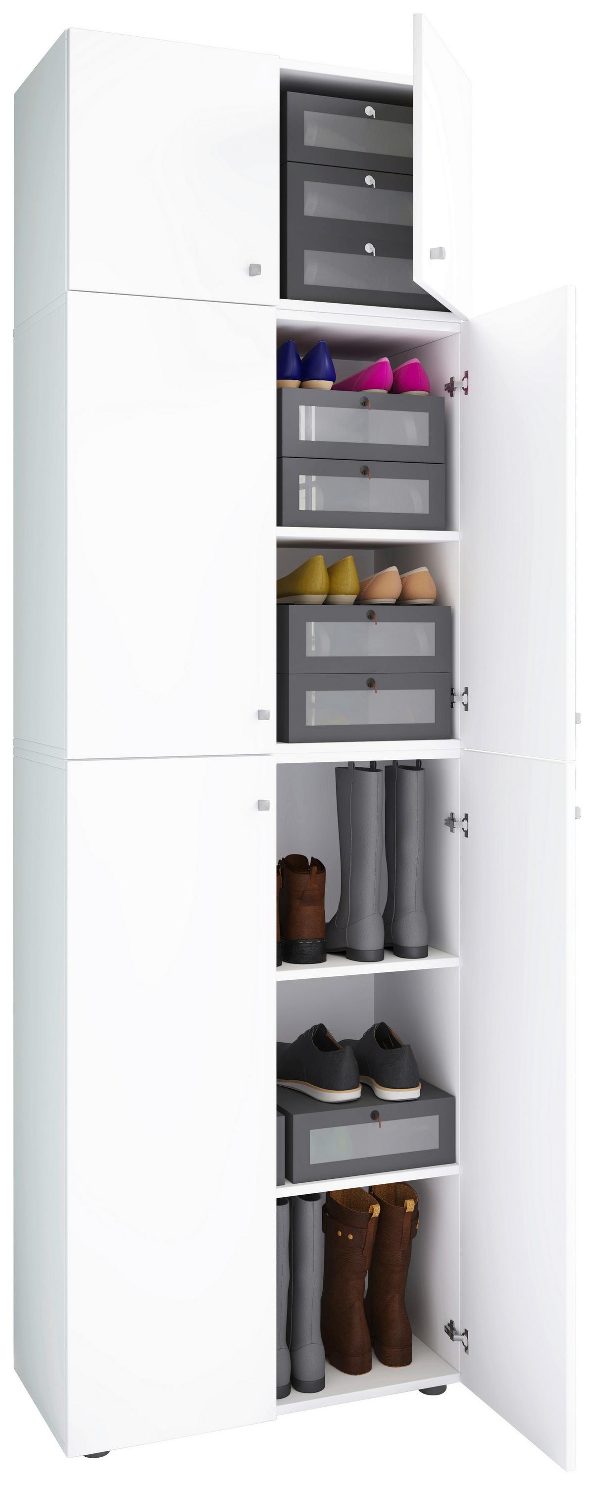 Botník Lona XXL, bílý - bílá/šedá, Konvenční, kompozitní dřevo/plast (70/223/39cm) - MID.YOU