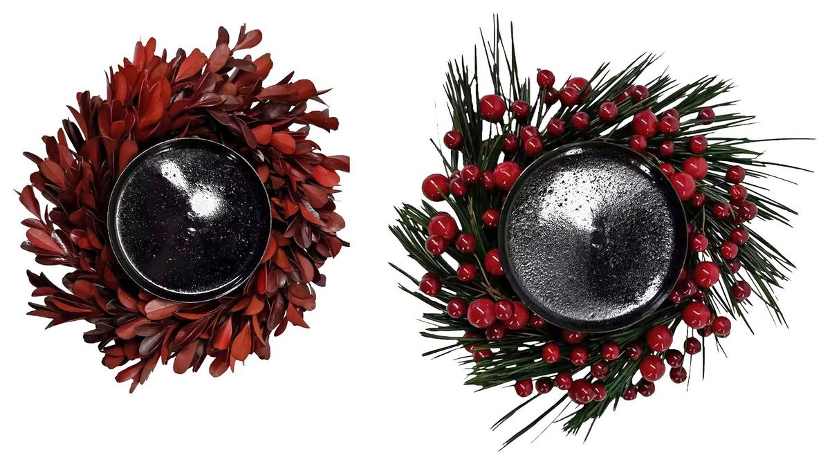 Kerzenhalter Ariana - Rot/Schwarz, KONVENTIONELL, Naturmaterialien/Kunststoff - Luca Bessoni