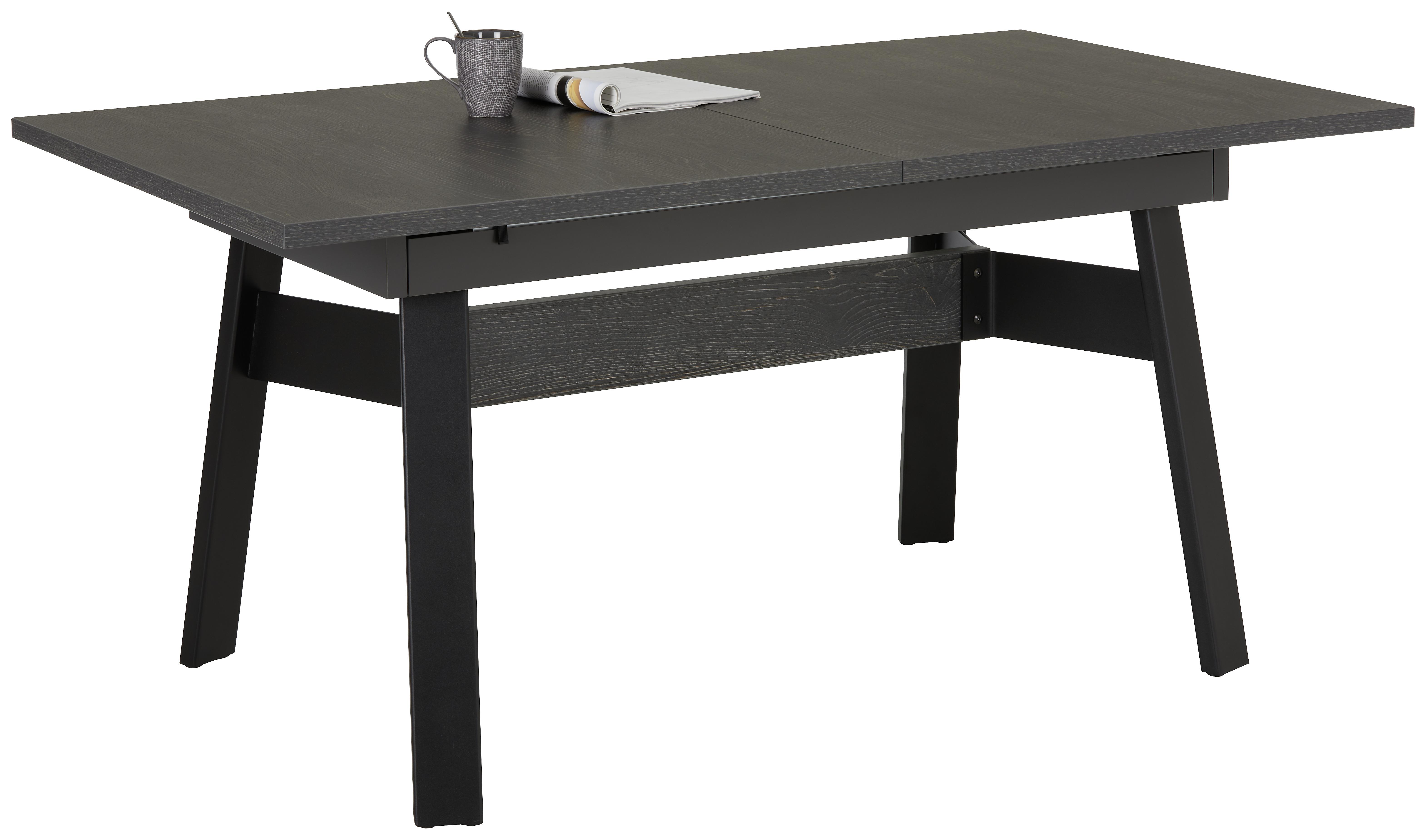 Rozťahovací Stôl Aarhus 160 Az - čierna/antracitová, Moderný, kov/kompozitné drevo (160-205/90/75cm) - Premium Living