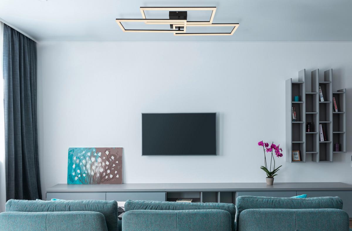 Led Mennyezeti Lámpa 67247-58 - fekete/opál, Design, műanyag/fém (90/40/8cm) - Globo