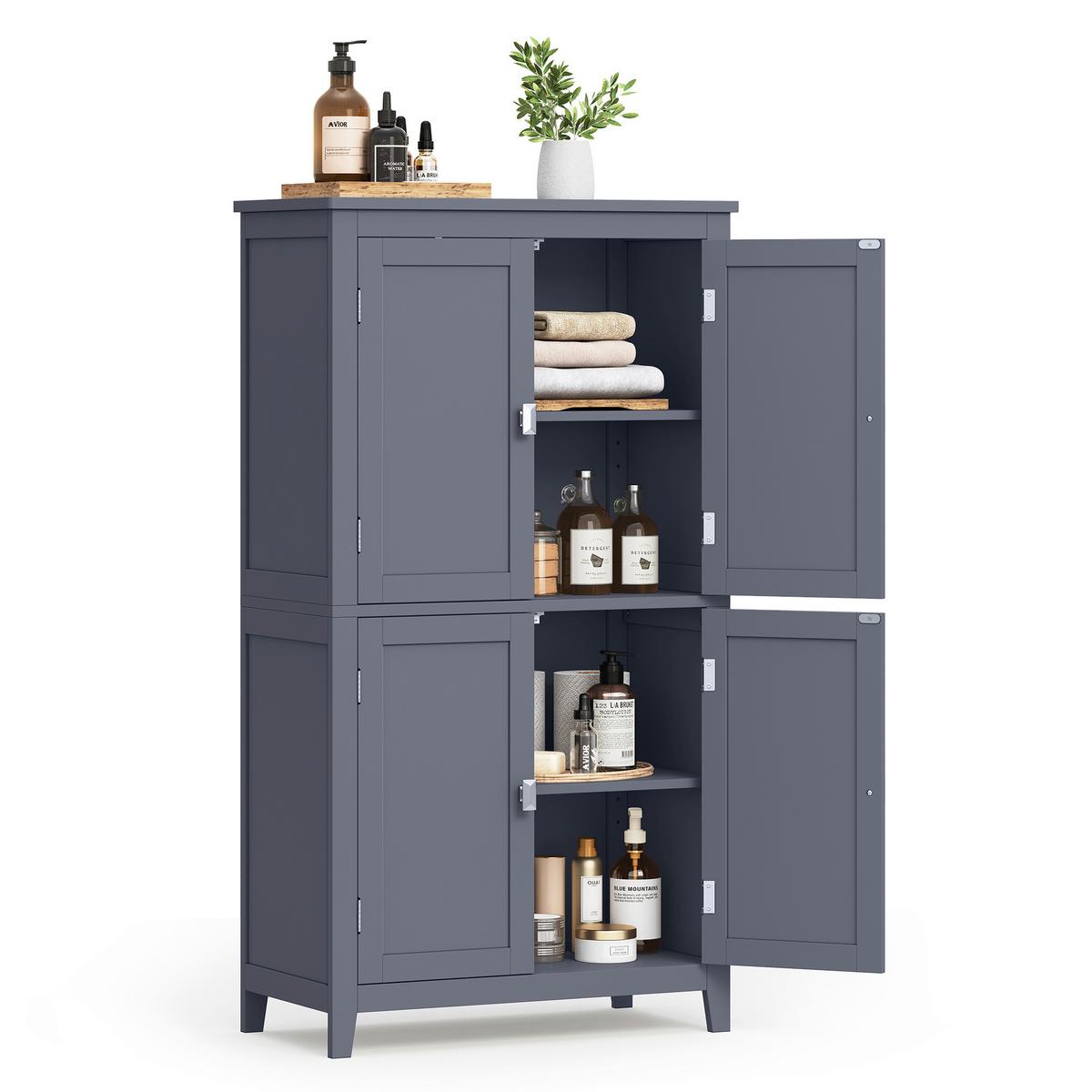 Midischrank Bathroom Cabinet - Grau, MODERN, Holzwerkstoff (60/110/30cm) - MID.YOU