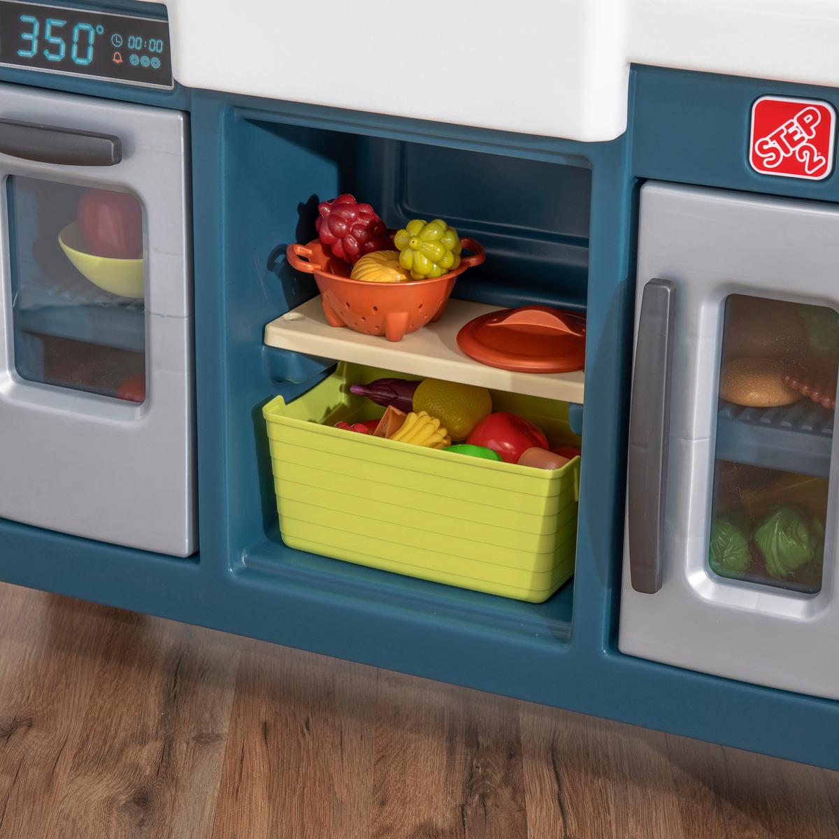 Spielküche Modernes Landhaus Kunststoff Ab 1,5 Jahre, Sound - Blau/Weiß, Basics, Kunststoff (76,2/121,9/27,9cm) - Ambia Garden