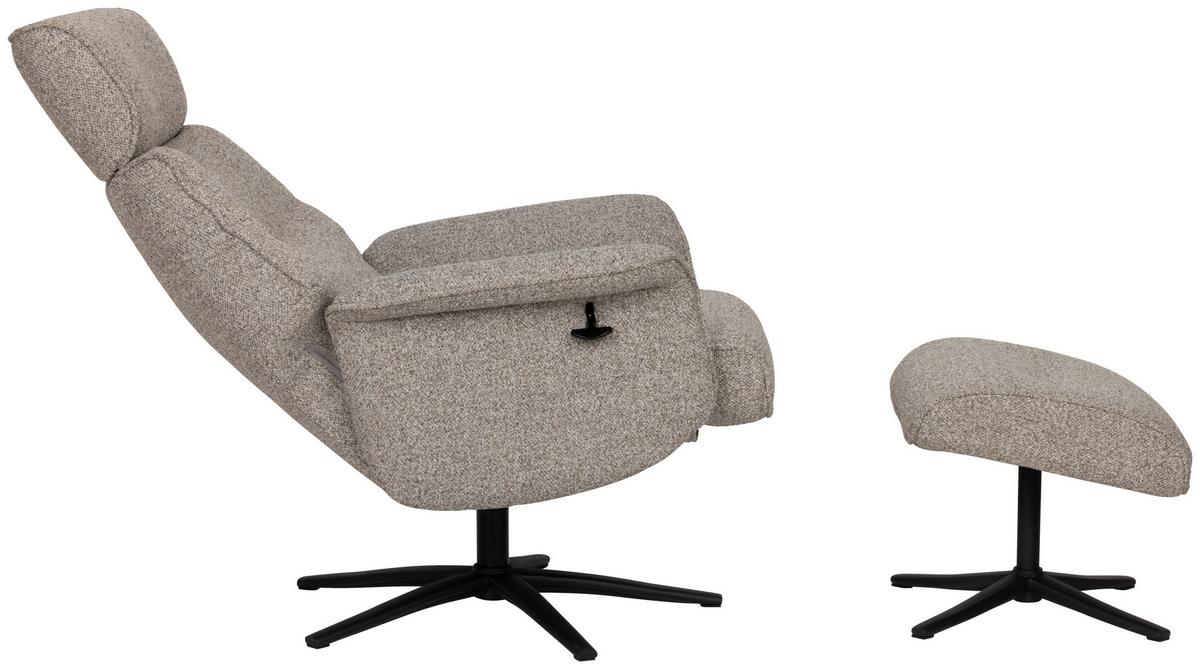 Relaxsesselset Mellow Taupe B: 77 cm - Taupe/Schwarz, Design, Holz/Textil (77/108/81cm) - Livetastic