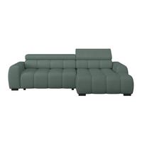 Ecksofa Fargo S Grün, B: 285 Cm - Schwarz/Grün, Trend, Textil (285/168cm)
