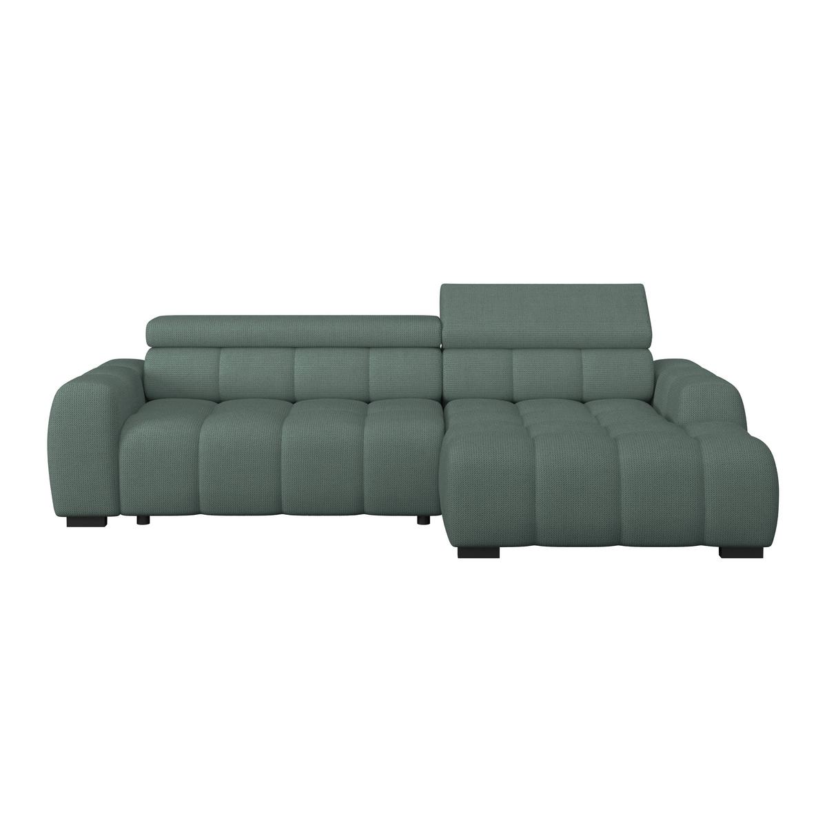 Ecksofa Fargo S Grün, B: 285 Cm - Schwarz/Grün, Trend, Textil (285/168cm)