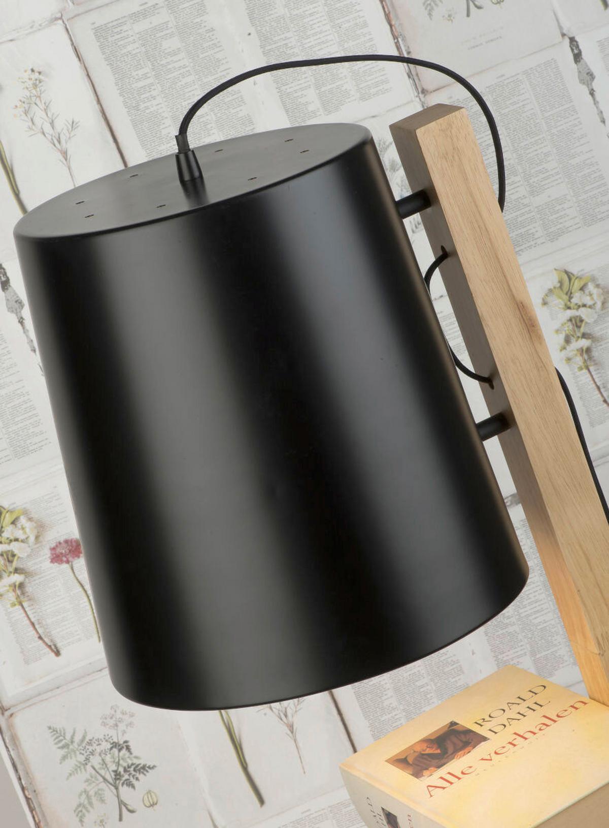 Stehlampe Holz Cambridge dimmbar Schwarz/Braun - Schwarz, Design, Holz/Metall (30/168/49cm) - It's about Romi