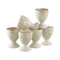 Eierbecherset, 6tlg. Steinzeug, Creme - Creme, Basics, Keramik (5,5/7cm) - Creatable