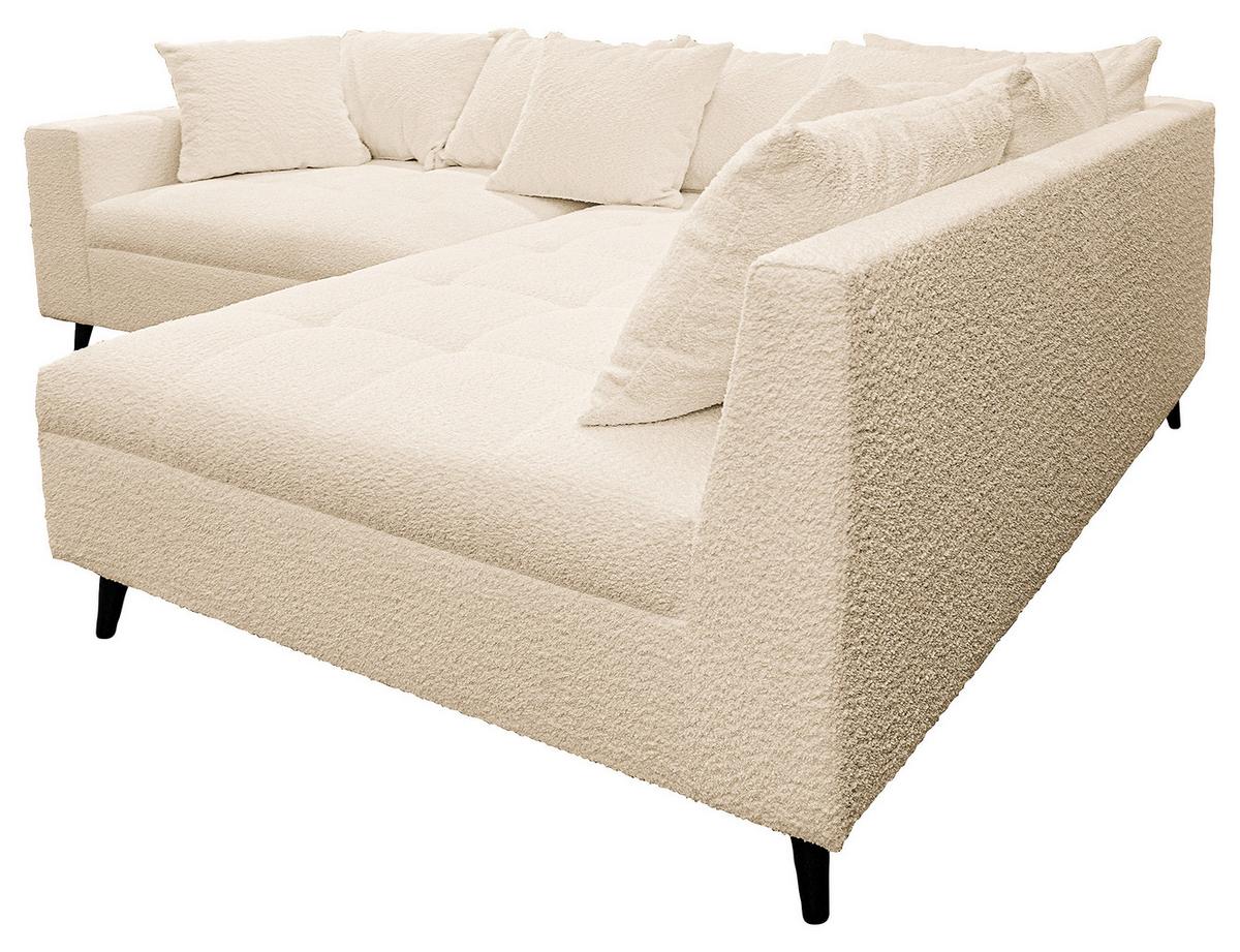 Ecksofa Pruno, Beige S: 247x174 Cm - Beige/Schwarz, Design, Textil (247/174cm) - MID.YOU