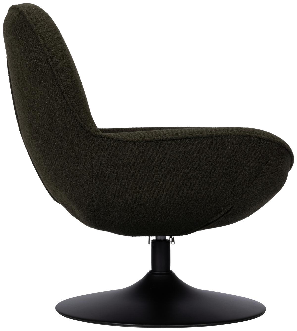 Relaxsessel Ramo Dunkelgrün B: 69 cm - Dunkelgrün/Schwarz, Basics, Textil/Metall (69/77/72cm) - Livetastic