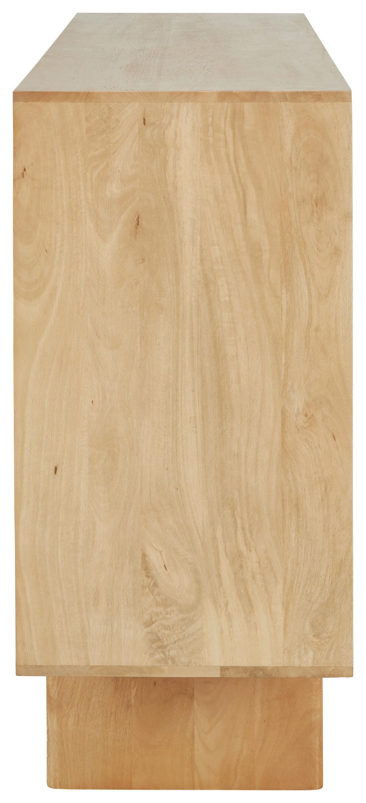 Široká komoda Curve, mangové dřevo, š: 150cm - barvy dubu, Moderní, dřevo (150/100/45cm) - Zandiara