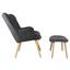 Kreslo S Taburetom Relax - prírodné farby/tmavosivá, Moderný, drevo/textil (73/92/80cm) - Ombra Kreslo S Taburetom Relax - prírodné farby/tmavosivá, Moderný, drevo/textil (73/92/80cm) - Ombra
