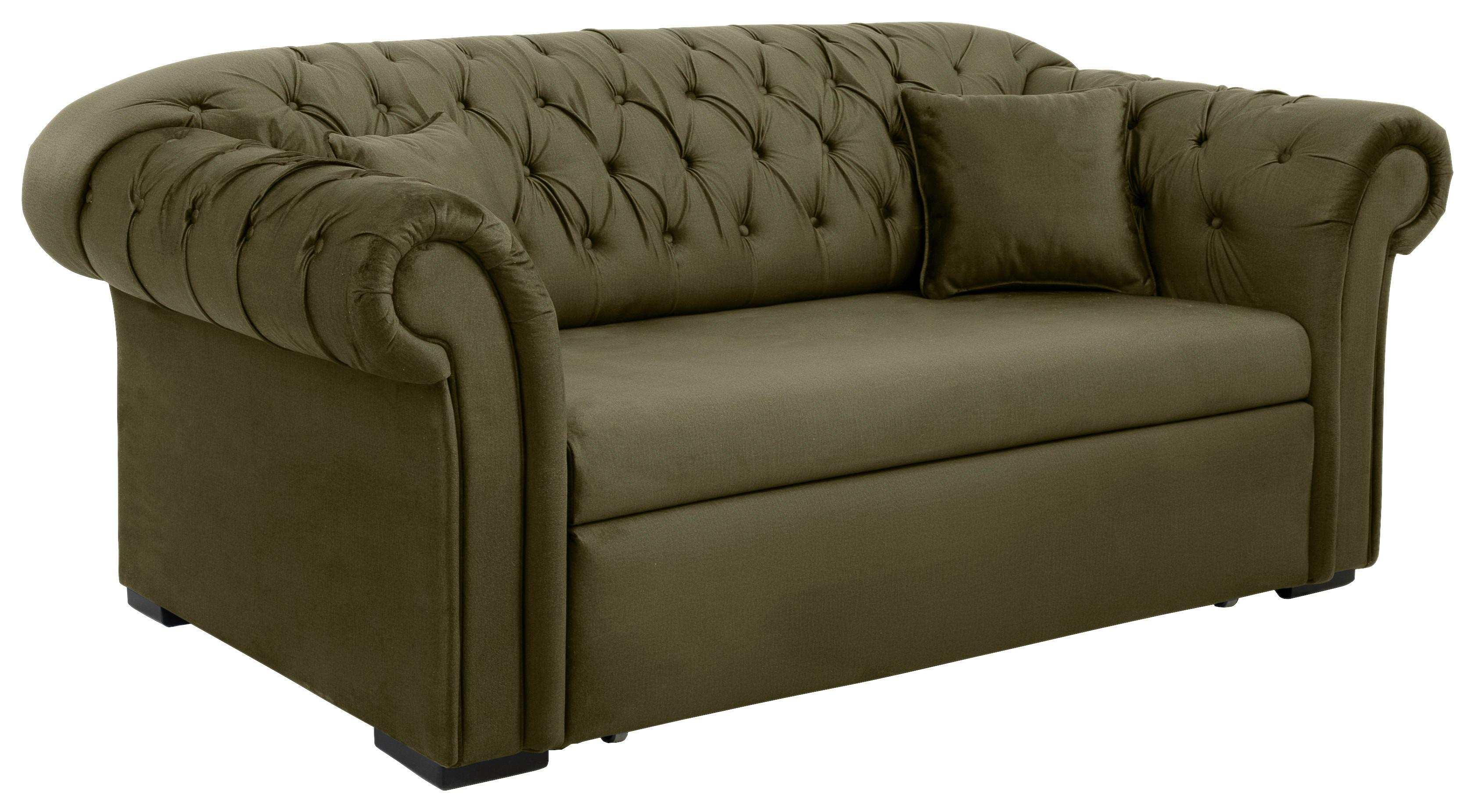 Schlafsofa Cupido - Schwarz/Olivgrün, Design, Textil (213/86/99cm) - MID.YOU