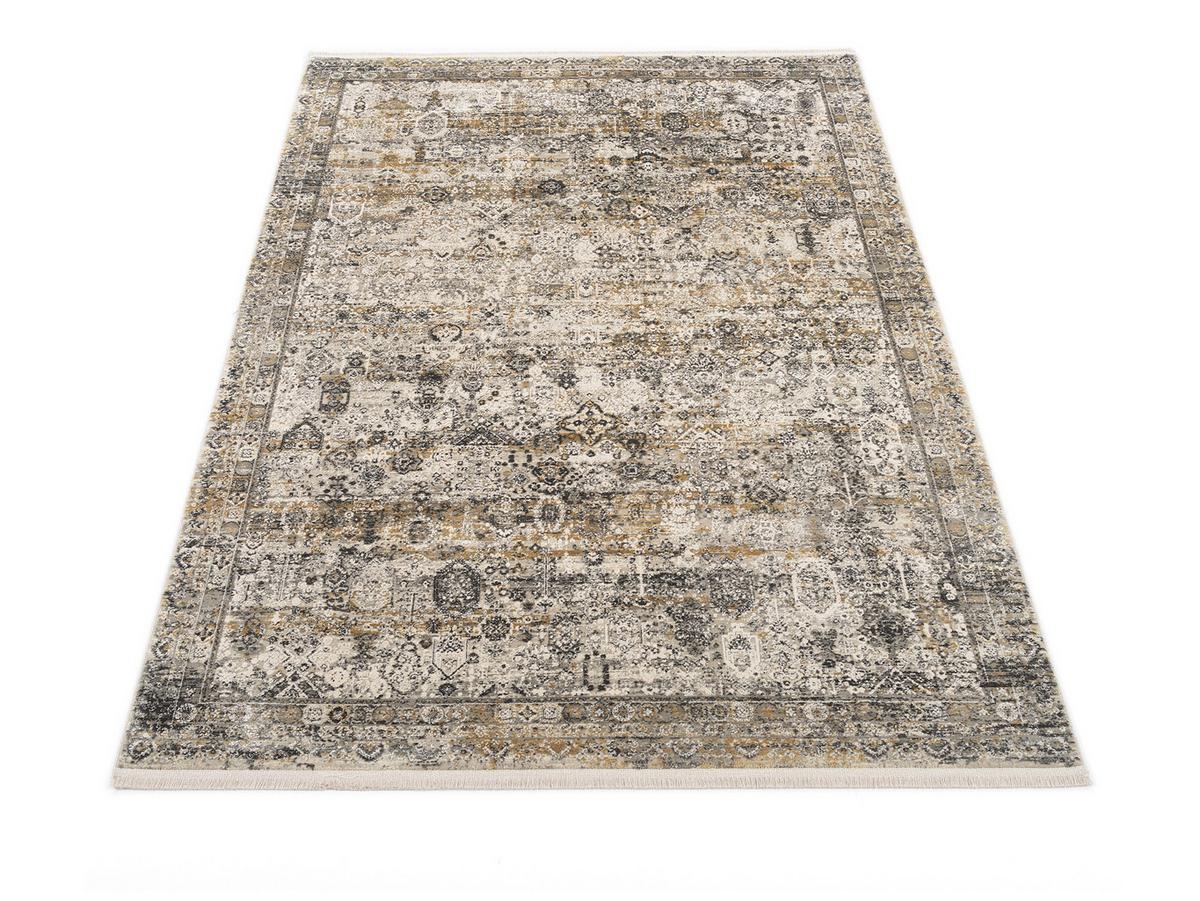 Webteppich Grau/Goldfarben Toulon 67x130 cm - Goldfarben/Grau, LIFESTYLE, Textil (67/130cm) - Dieter Knoll