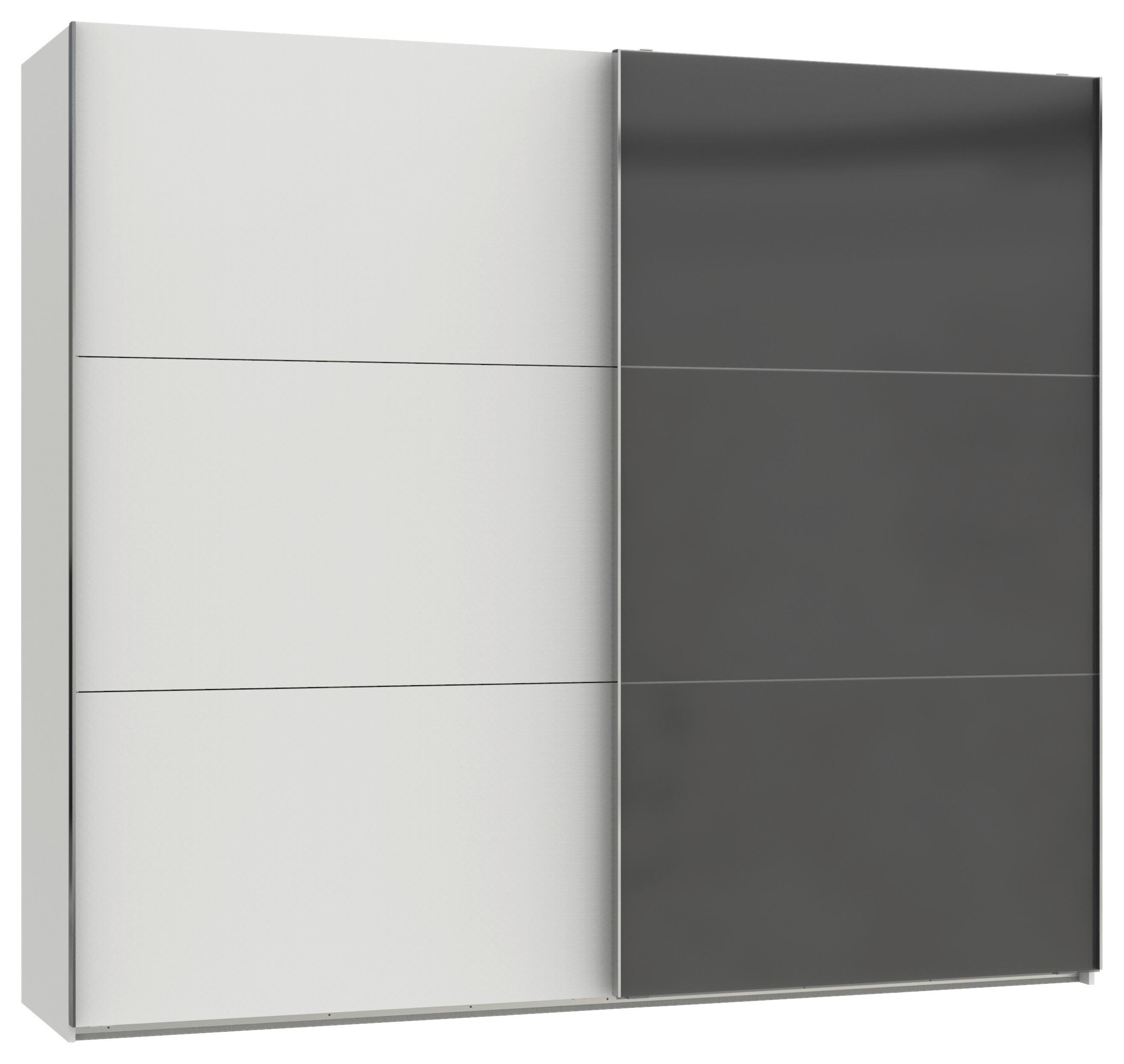 Schwebetürenschrank B: 250 Cm Level Grau/weiß - Weiß/Grau, MODERN, Holzwerkstoff (250/216/65cm) - MID.YOU