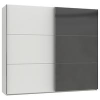 Schwebetürenschrank B: 250 Cm Level Grau/weiß - Weiß/Grau, MODERN, Holzwerkstoff (250/216/65cm) - MID.YOU