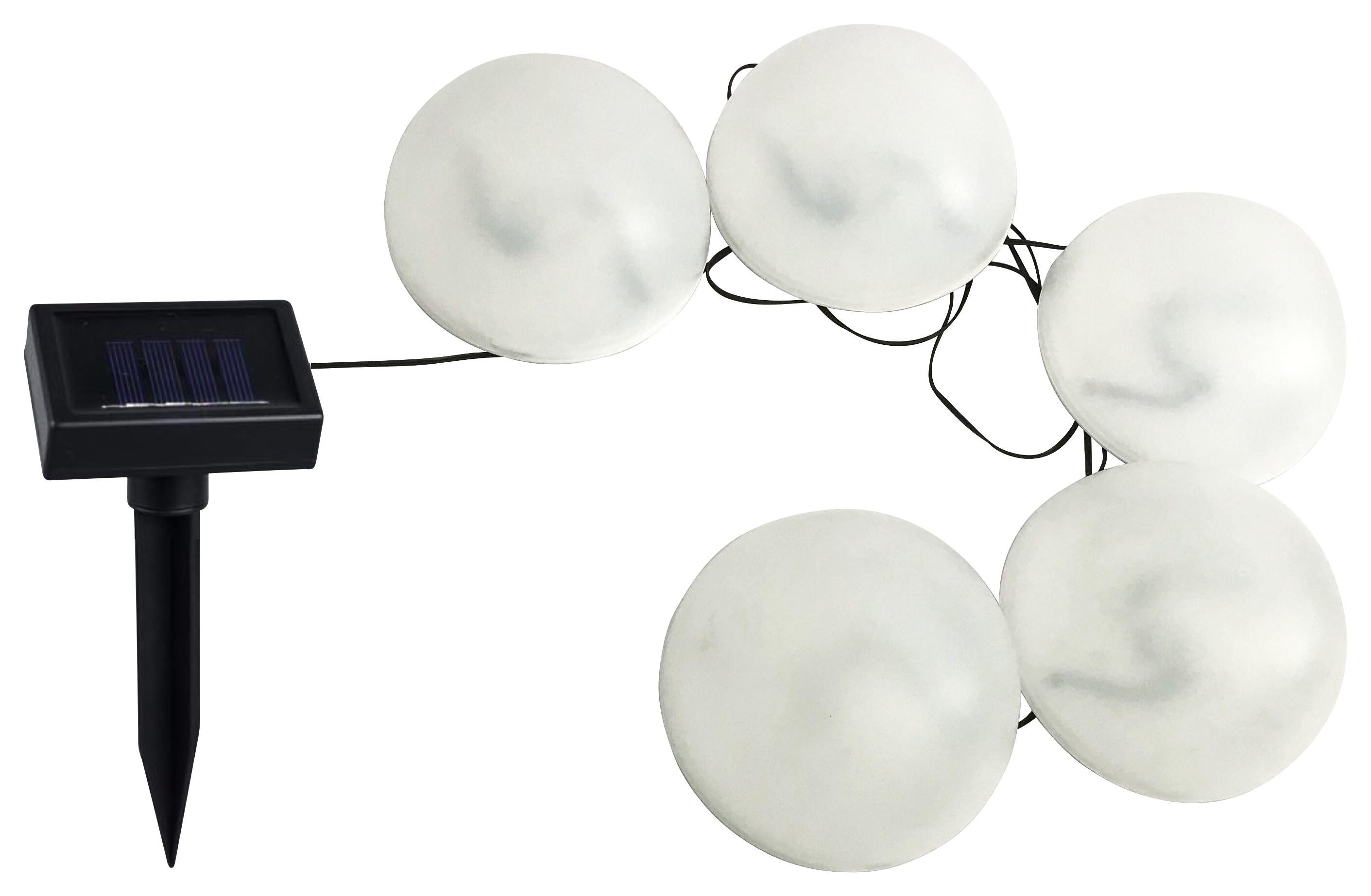 Solarleuchte Norin - Schwarz/Weiß, KONVENTIONELL, Kunststoff (200cm) - Homezone