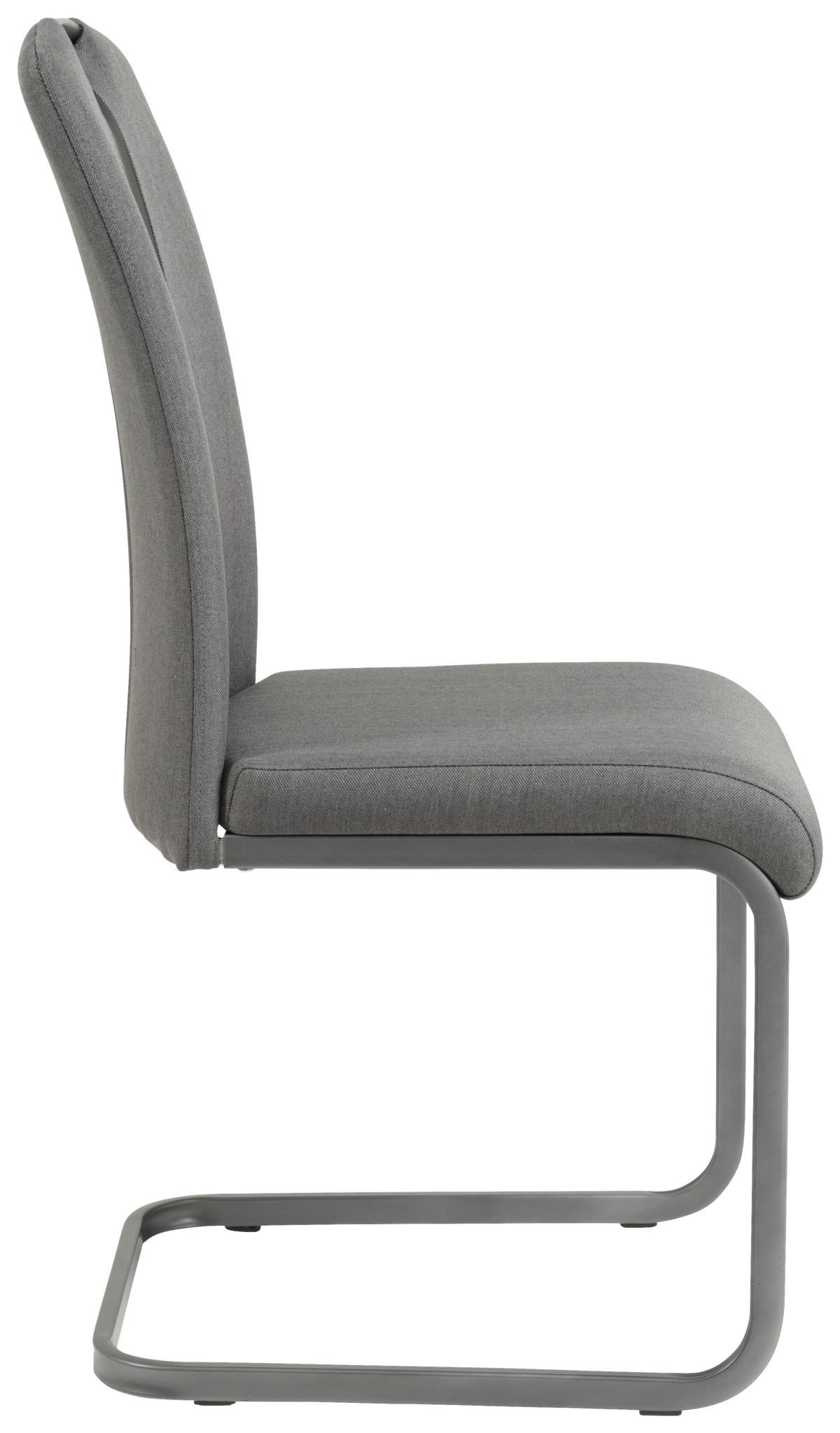 Schwingstuhl Amber Anthrazit/ Grau Gepolstert 4er-Set - Anthrazit/Grau, MODERN, Textil/Metall (43/98/56cm) - MID.YOU