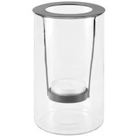 Teelichtglas Amon - Klar/Schwarz, KONVENTIONELL, Glas (11/16,5cm)