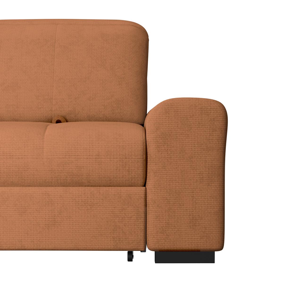 Ecksofa mit Bettfunktion Malaga New Chenille Terracotta - Terracotta/Schwarz, KONVENTIONELL, Textil (203/286cm) - Ondega