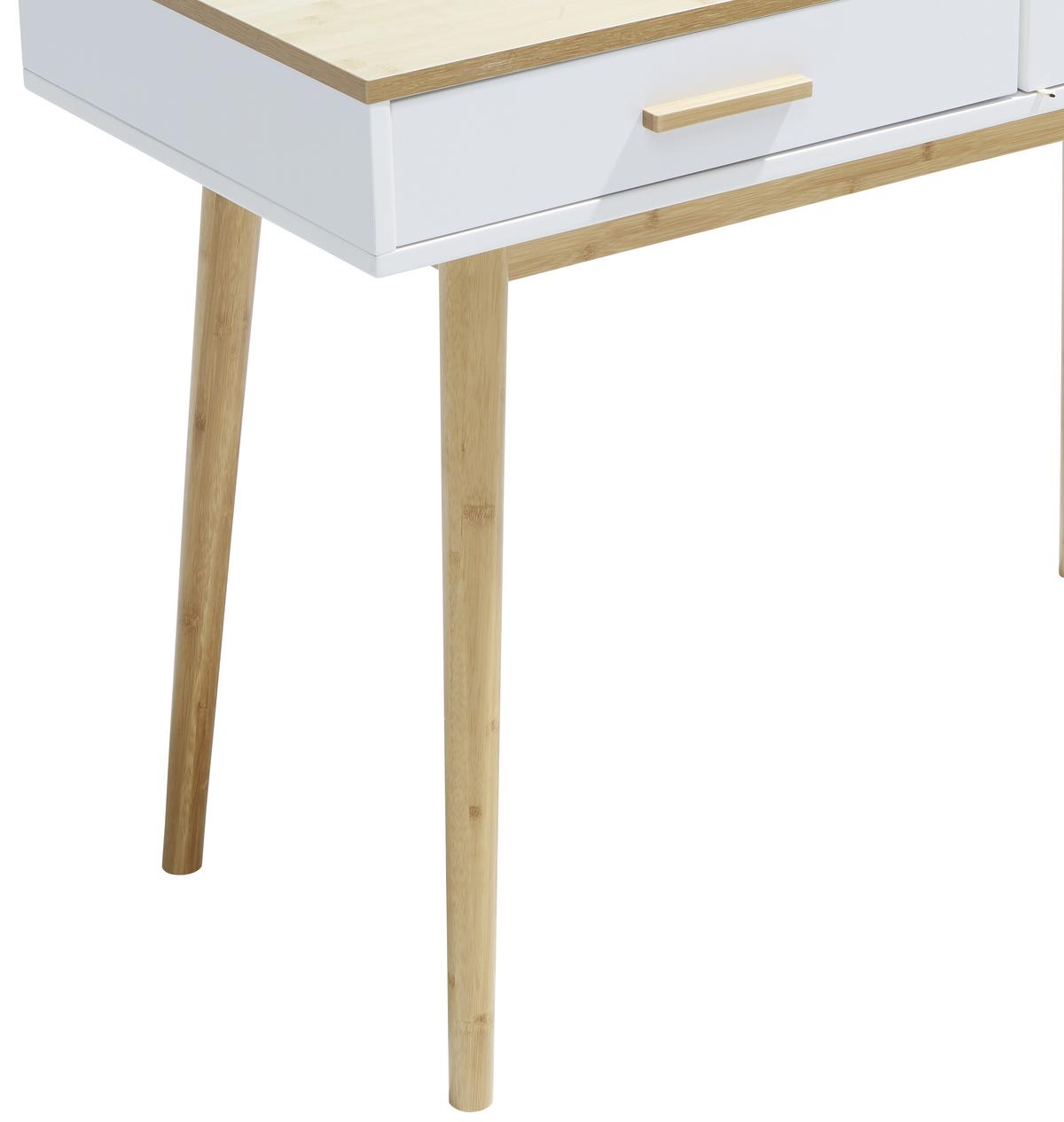 Schreibtisch teilmassiv B: 100cm H: 73,5cm Aarhus Weiß - Naturfarben/Weiß, LIFESTYLE, Holz/Holzwerkstoff (100/73,5/45cm) - MID.YOU