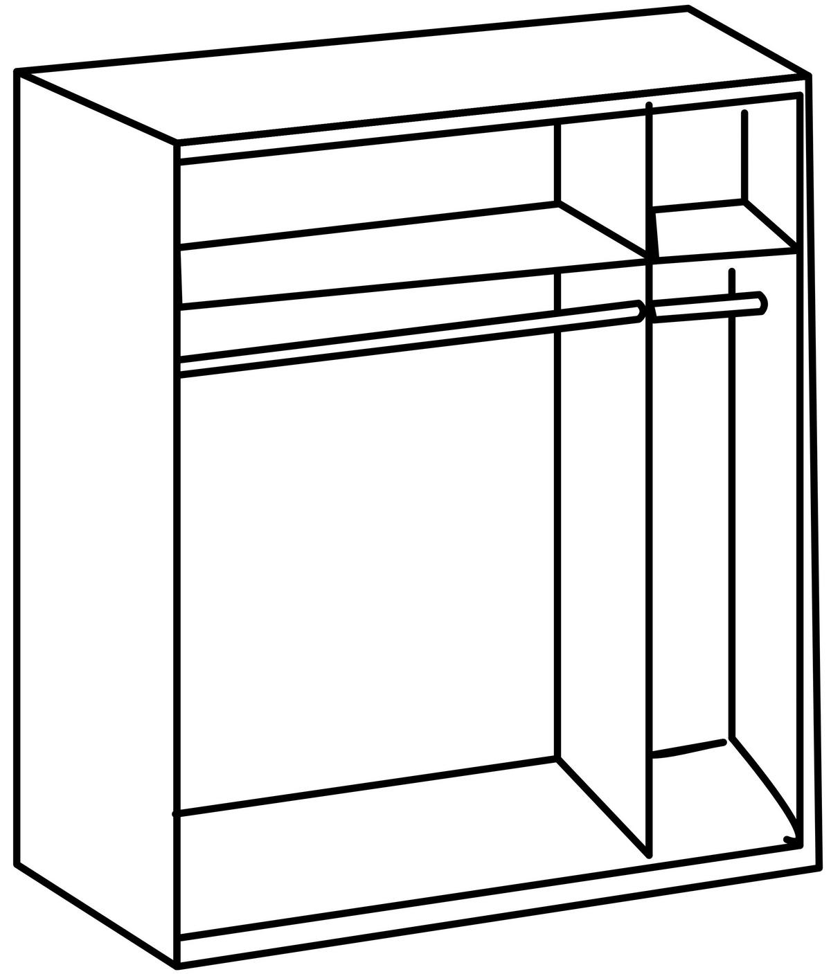 Schwebetürenschrank B: 135 cm Liverpool, Eiche Dekor/Graphit - Eichefarben/Graphitfarben, Design, Holzwerkstoff (135/198/64cm) - MID.YOU