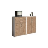 Aktenschrank Office Edition Grau/eiche Dekor B: 168,8cm - Eichefarben/Grau, MODERN, Holzwerkstoff (168,8/113,6/33cm) - MID.YOU