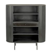 STANDREGAL Schwarz B: 105cm - Schwarz, Design, Holz (105/122/40cm) - Livetastic