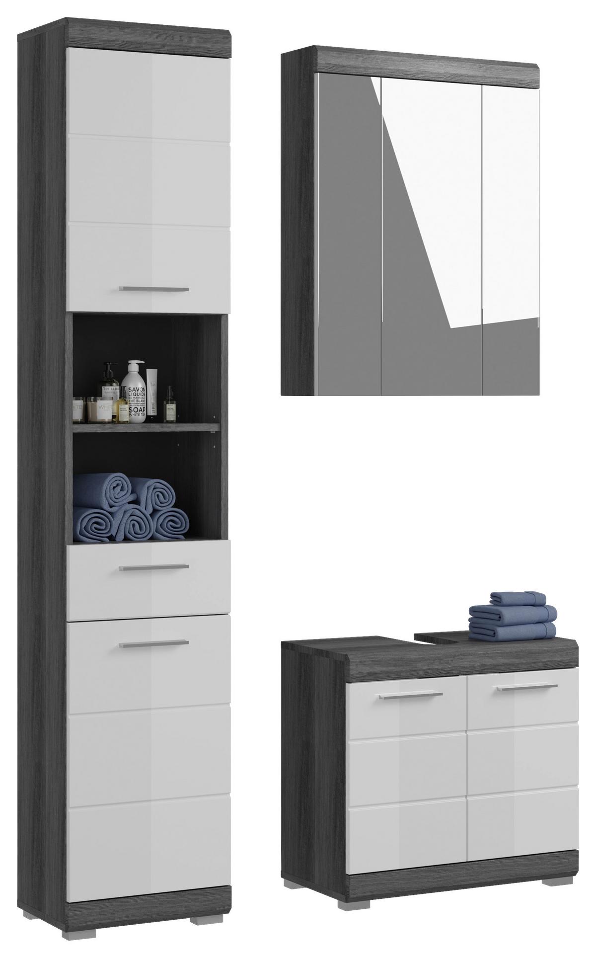 Badezimmer Scout - Weiß Hochglanz, MODERN, Holzwerkstoff (97cm) - MID.YOU