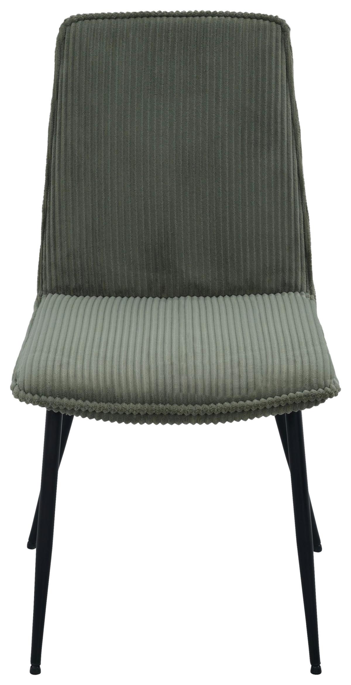 Vierfußstuhl Lorenzo Grün/Schwarz B: 47 cm - Schwarz/Grün, MODERN, Textil/Metall (47/91/61,5cm) - Livetastic