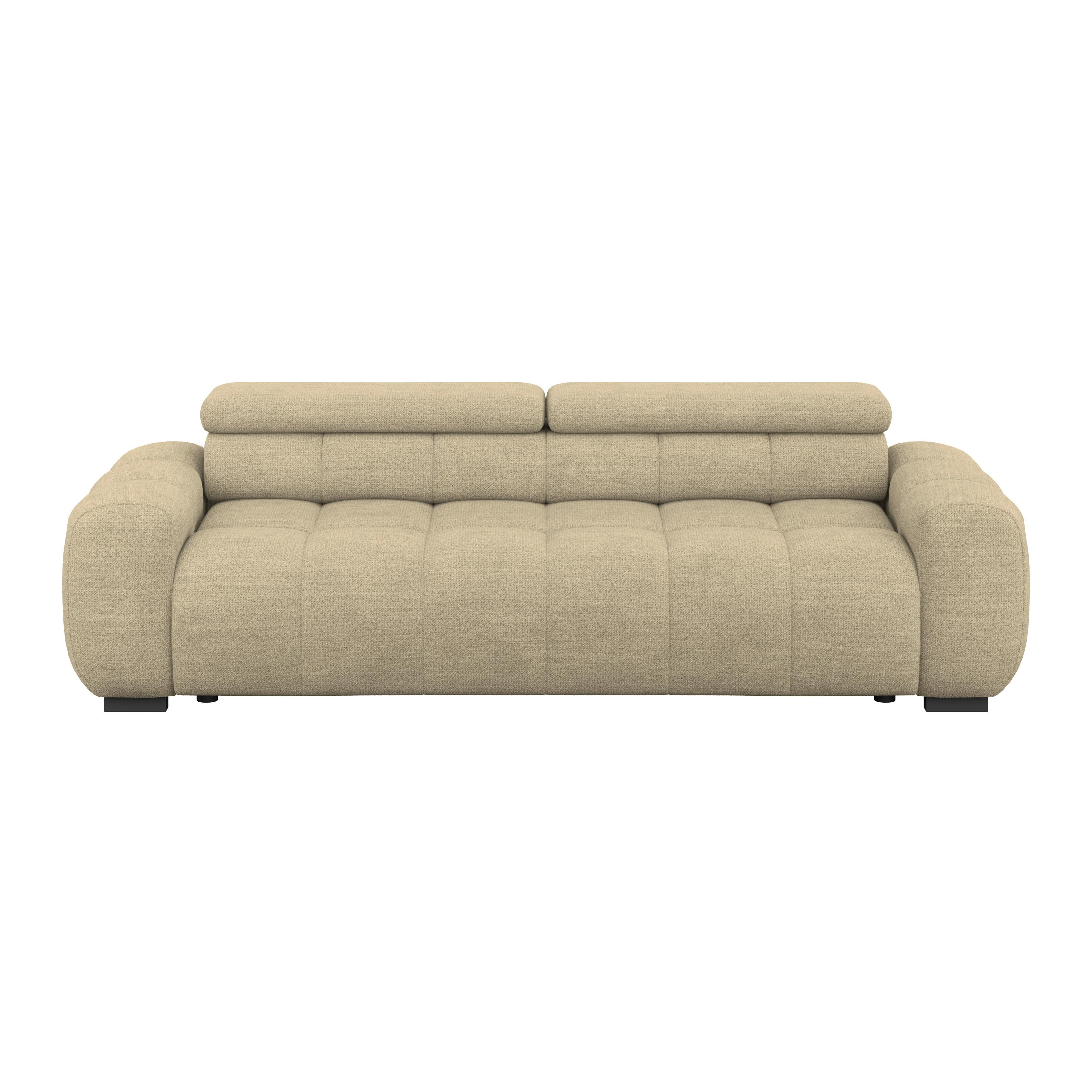 Bigsofa Bull Webstoff beige, B: 248 cm - Beige/Schwarz, Design, Textil (248/77-97/108cm) - Luca Bessoni