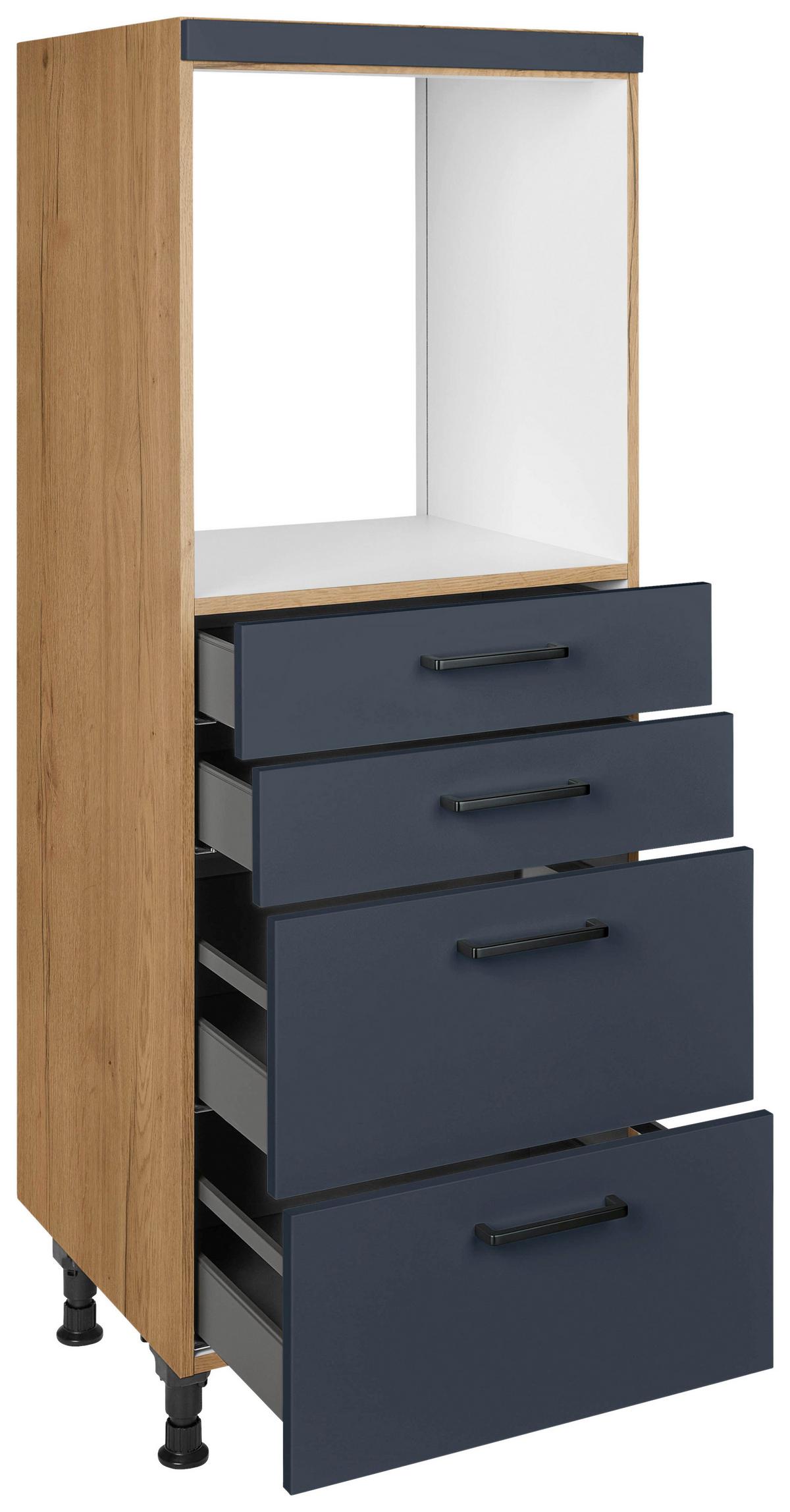 Geräteumbauschrank Easytouch - Blau/Eichefarben, MODERN, Holzwerkstoff (60/168/58cm) - Nobilia