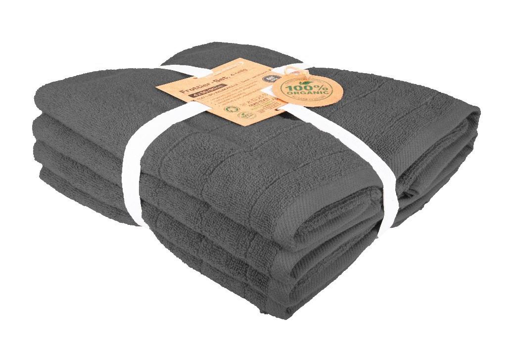 Sada uterákov Bio Bavlna, antracitová, 4 ks - antracitová, Basics, textil (50/90cm)