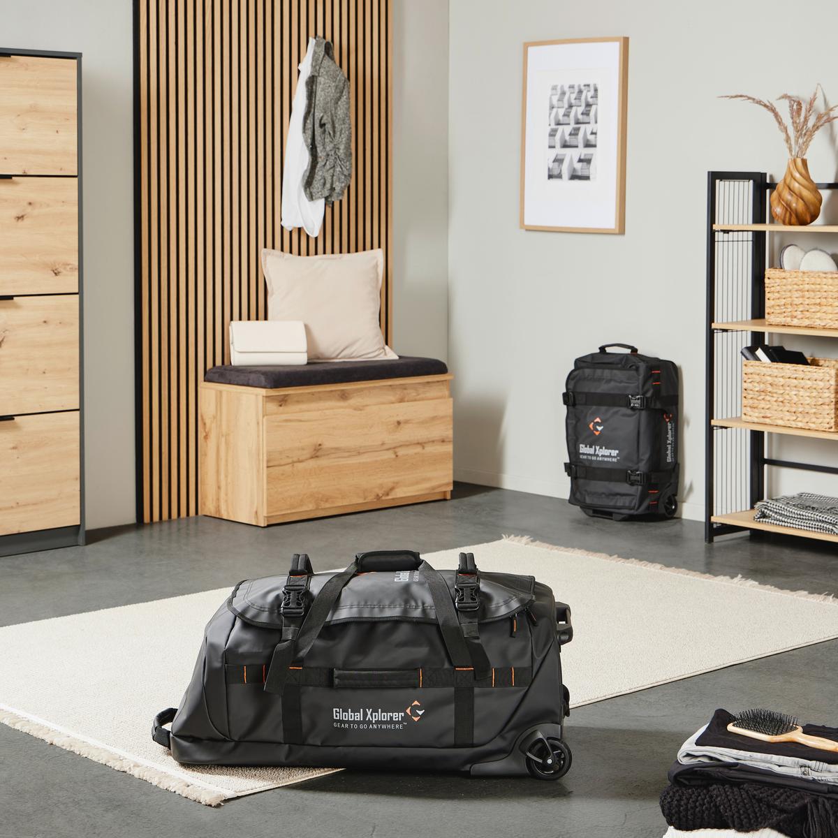 Reisekoffer Manchester 90l Aus Hochwertigem Tarp-Stoff - Schwarz, Basics, Textil (42/82/32cm)