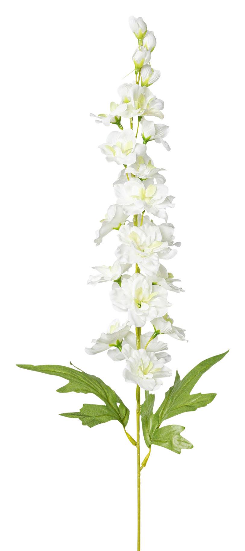 Kunstpflanze Rittersporn Weiß L: 86 Cm - Weiß/Grün, Basics, Kunststoff (86cm)