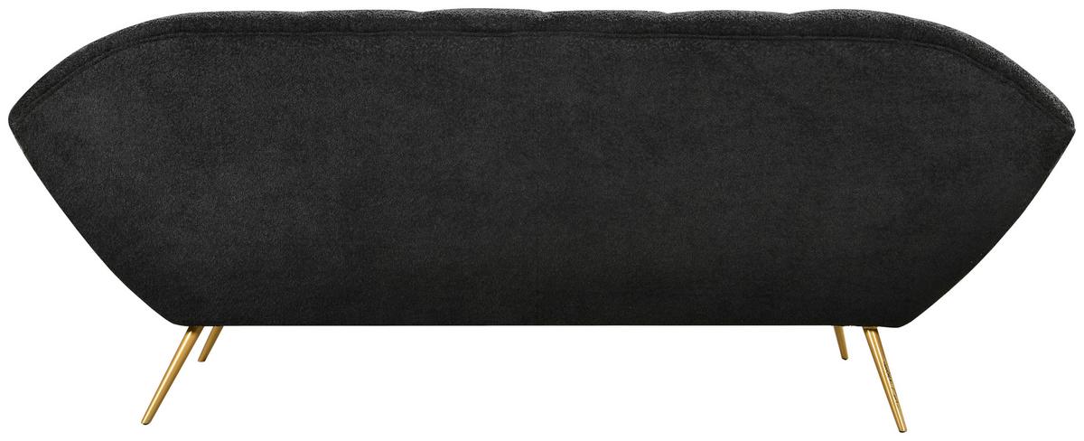3-sitzer-sofa Janine Schwarz B: 220 Cm - Goldfarben/Schwarz, Design, Holz/Textil (220/85/85cm) - Livetastic