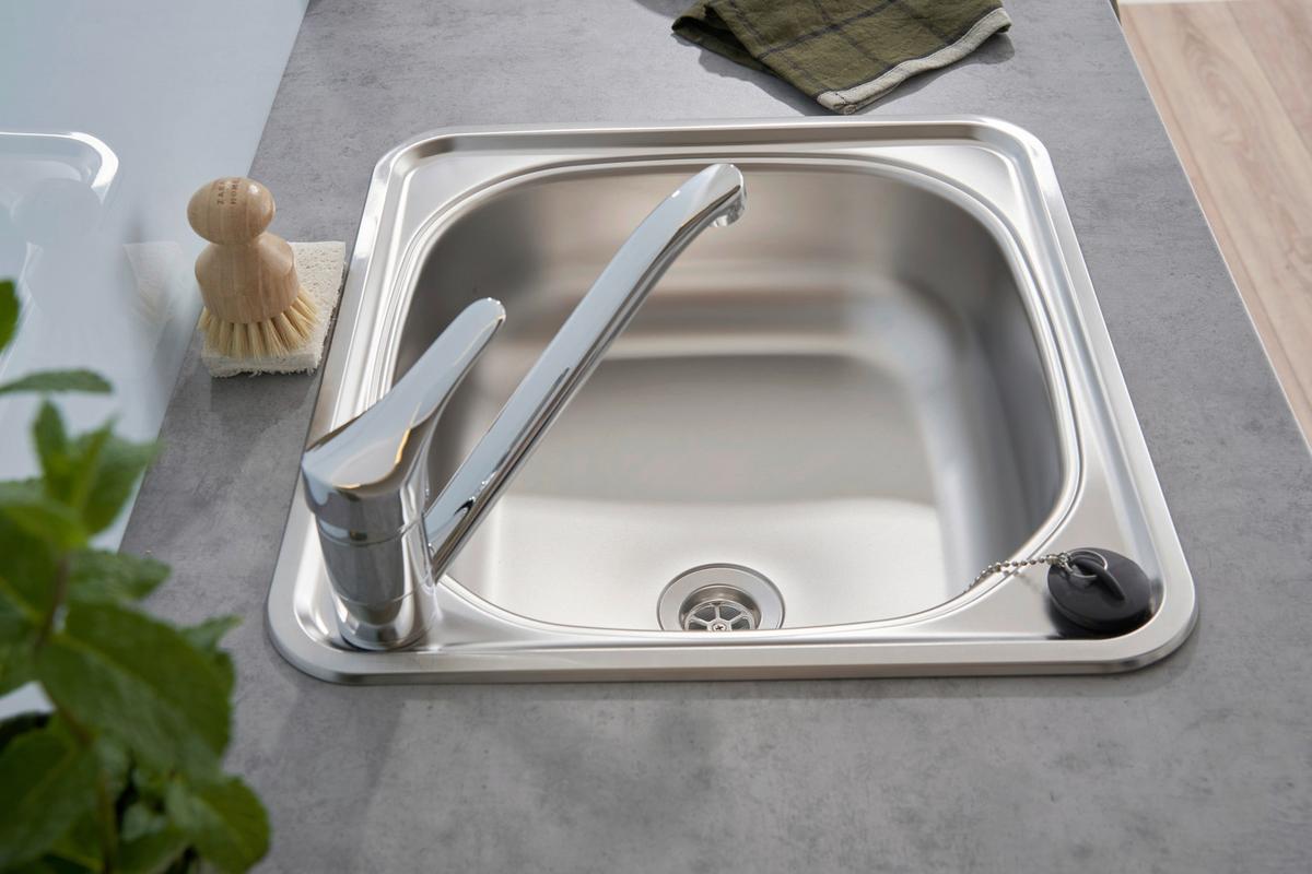 Spüle Dallas Edelstahl 46,5x15,5 cm - Edelstahlfarben, Basics, Metall (46,5/15,5/43,5cm) - Respekta