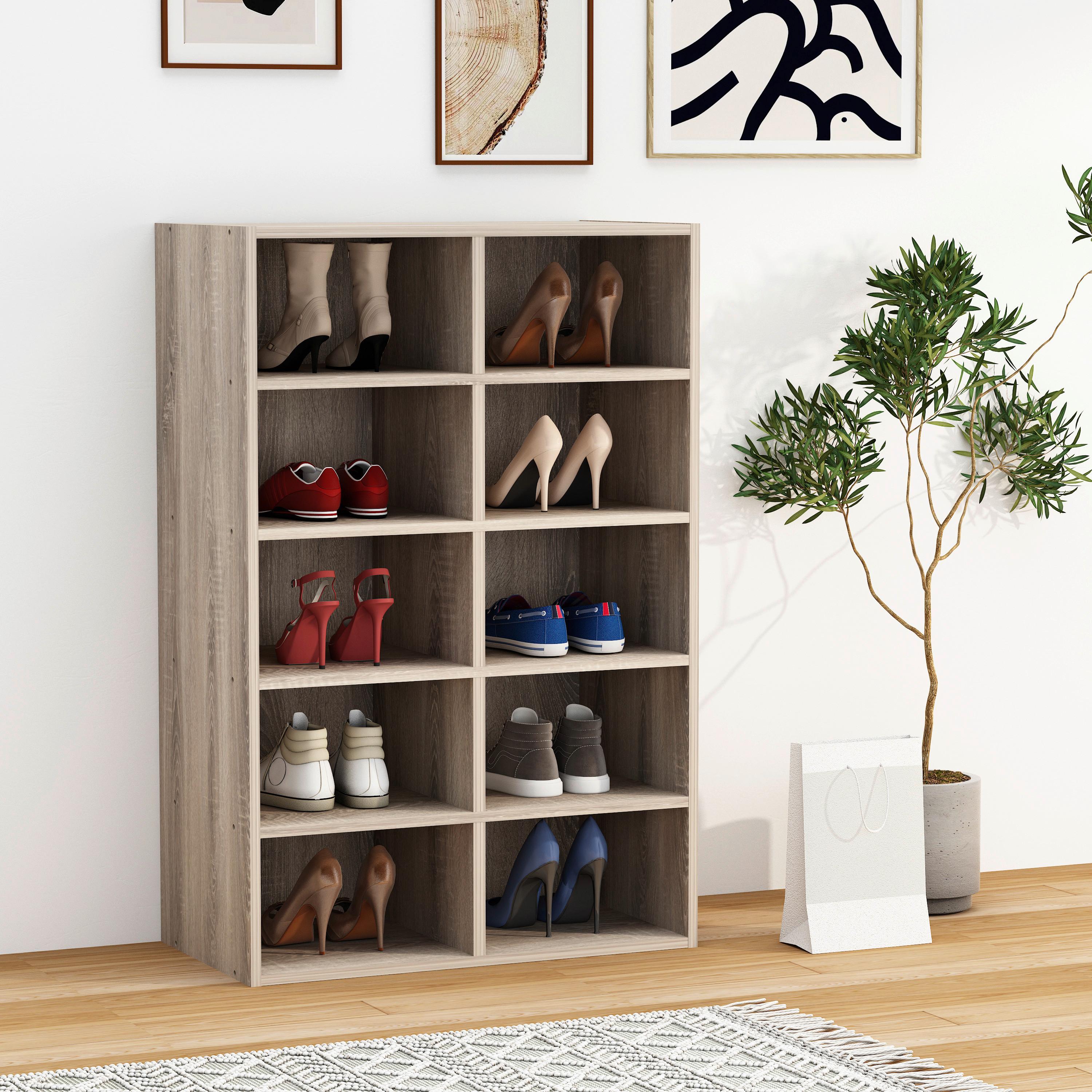 Schuhregal Hinsol Eiche Dekor, 55 cm - Sonoma Eiche, Design, Holzwerkstoff (55/84/30cm) - MID.YOU
