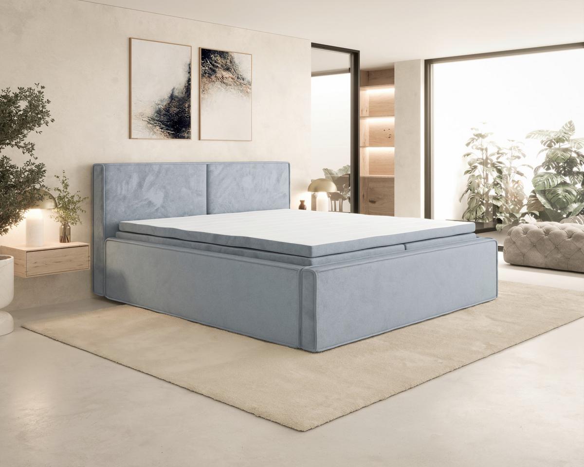 Boxbett Zako 4 Grau LF: 180x200cm - Grau, MODERN, Textil (180/200cm) - MID.YOU