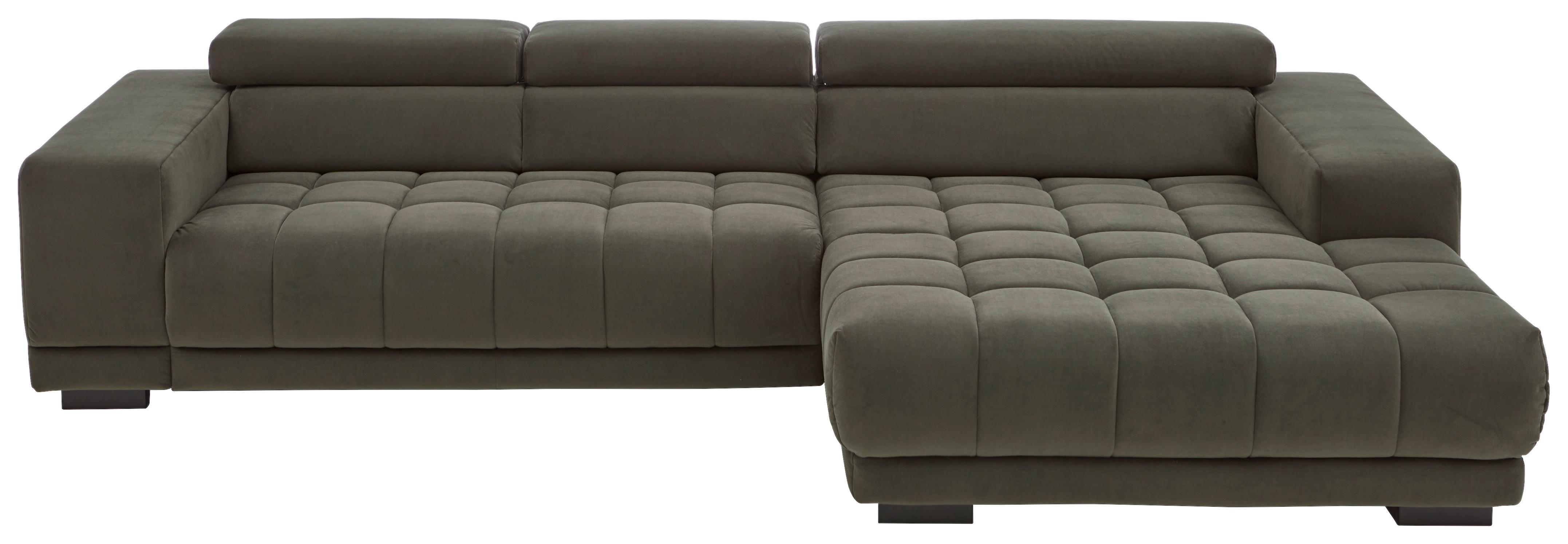 Rohová sedačka IBA, pravá, olivově zelená - černá/olivově zelená, Lifestyle, kov/textil (329/190cm) - Premium Living