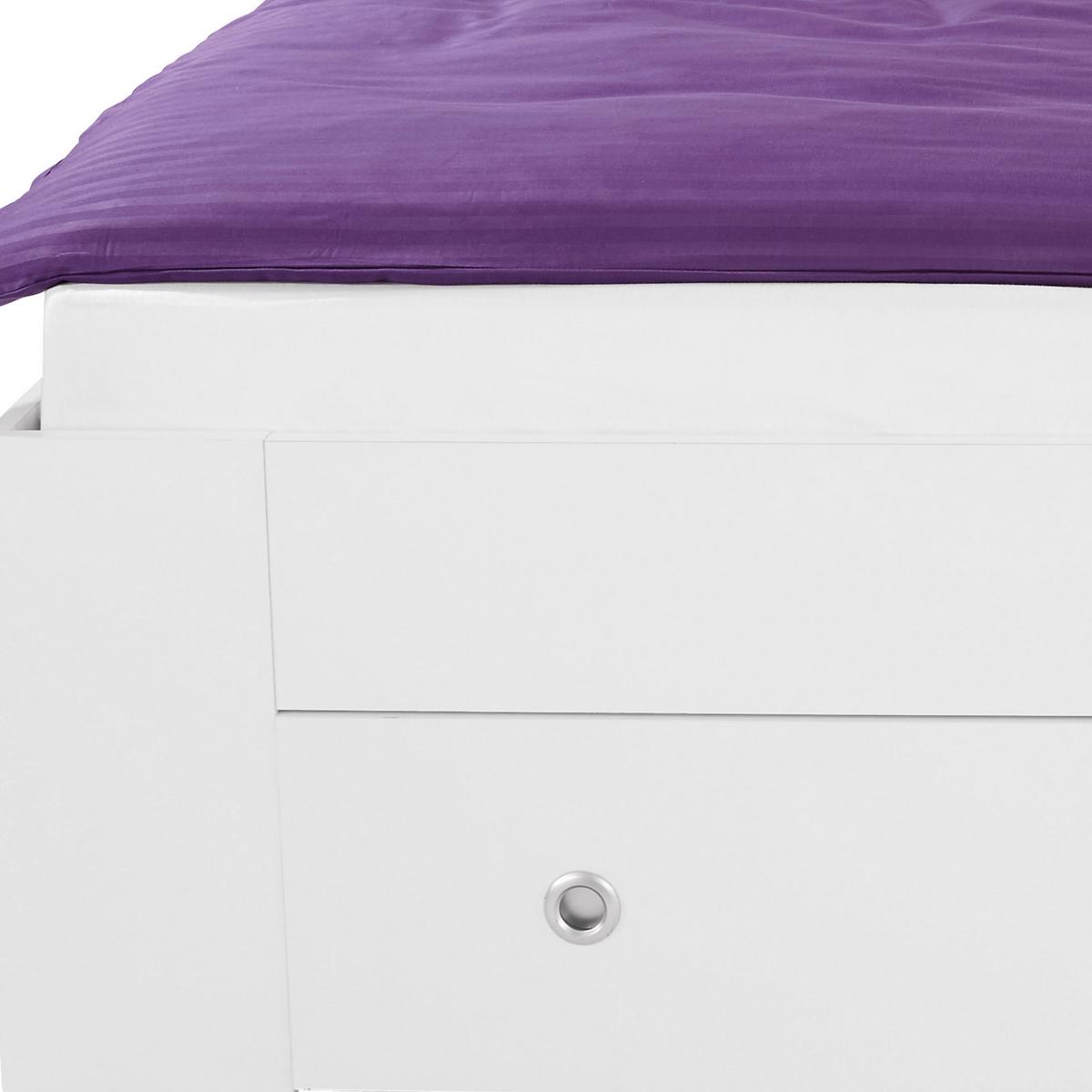 Postel s úložným prostorem Azurro,180x200 cm - bílá, Moderní, kompozitní dřevo (180/200cm)