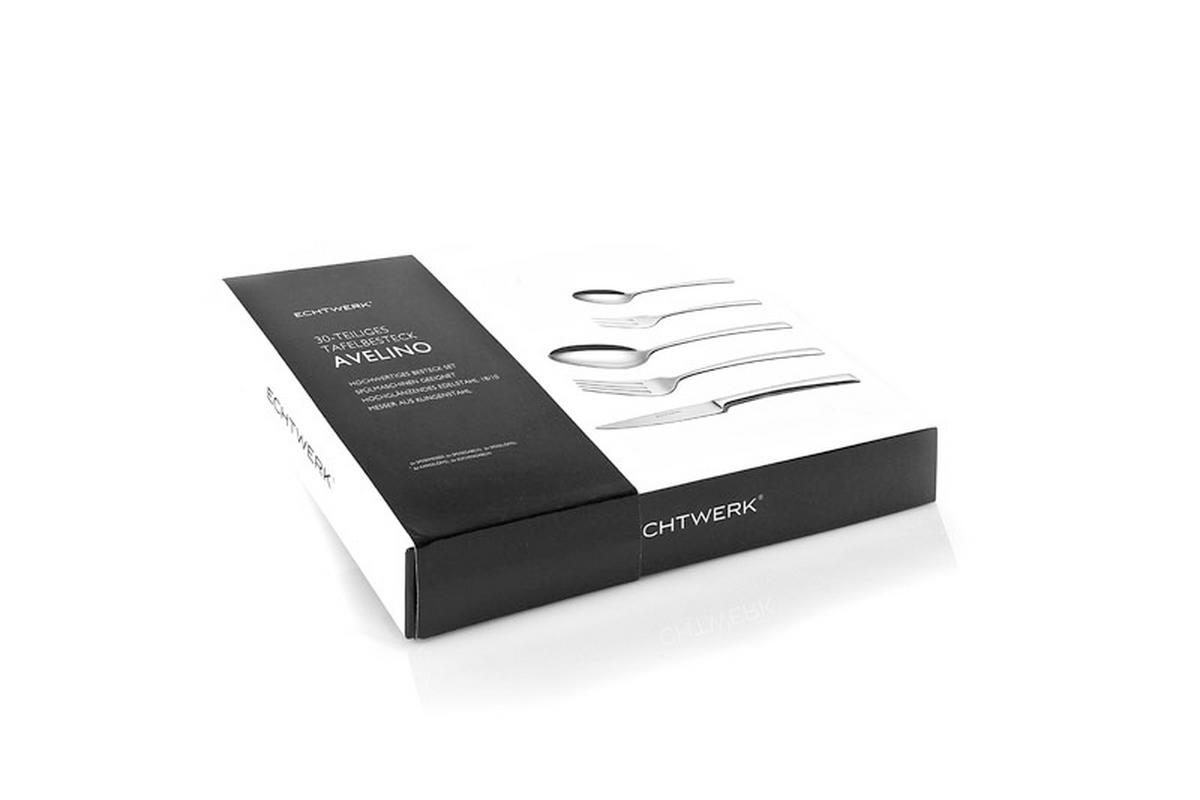 Besteckset 30-Teilig Avelino für 6 Personen - Edelstahlfarben, Trend, Metall - Echtwerk