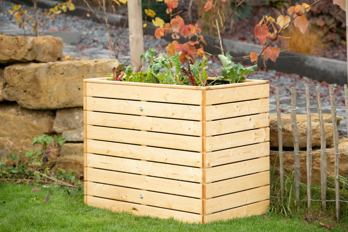 Hochbeet Echtholz Fichte 70x90x110 cm Fichtefarben - Fichtefarben, Basics, Holz (70/90/110cm)