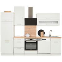 Kuchynský blok LUISA bez spotrebičov, šírka 280 cm - biela/strieborná, Romantik / Landhaus, kompozitné drevo/sklo (280cm)