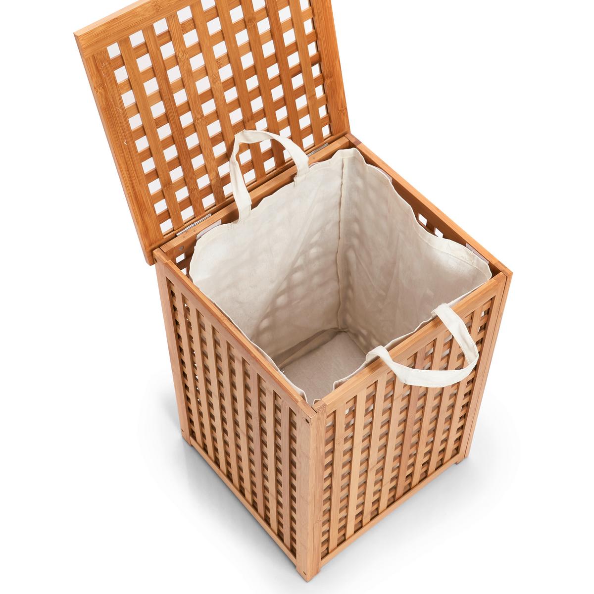 Wäschesammler Naturfarben B: 40 Cm - Naturfarben, Basics, Holz/Textil (40/40/58cm) - Zeller Present
