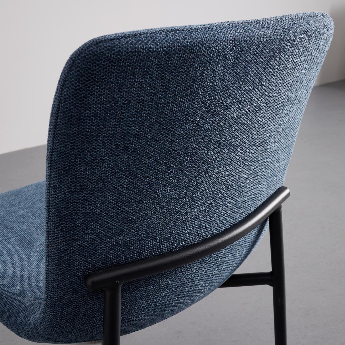 Jídelní židle NELE modrá - modrá/černá, Moderní, kov/dřevo (43/83/56cm) - P & B